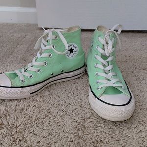 Mint green High top converse